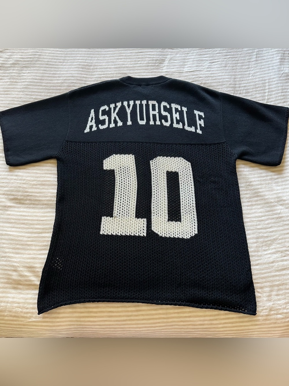 askyurself #10 100% cotton knit jersey in black / size large